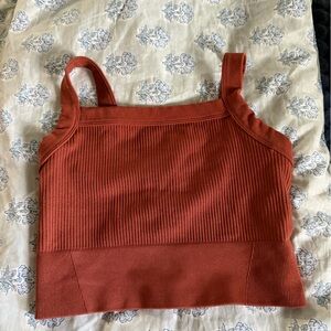 YPB cropped top athletic Women's Ribbed Rust Bra size small